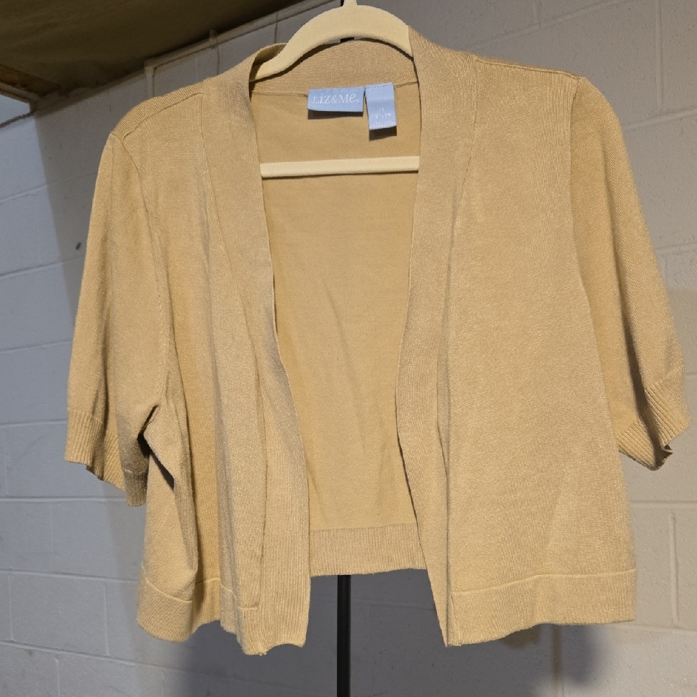 Liz & Me Women's Tan Open-Front Shrug
